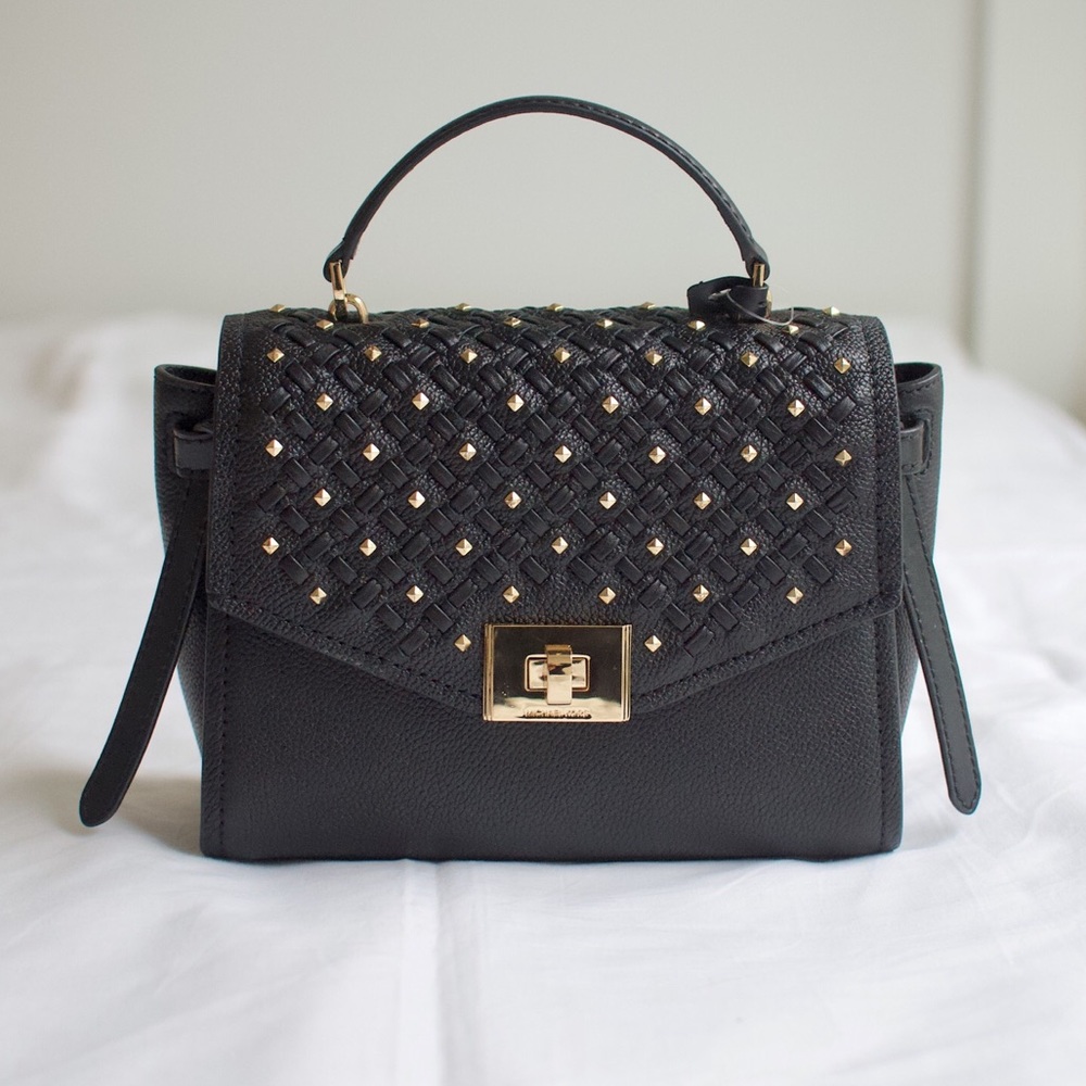 NEW Michael Kors Small Black Top Handle Satchel